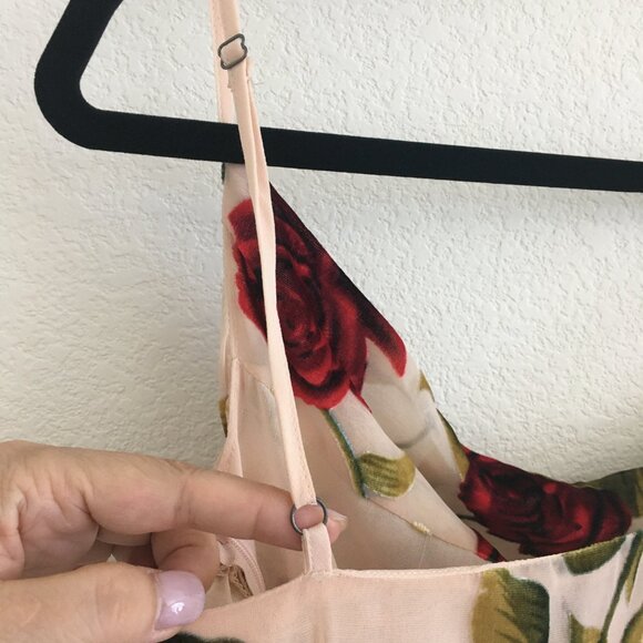 Nasty Gal Size 8 Rose Floral Devore Cowl Slip Mini Dress Party/Cocktail - Picture 13 of 15